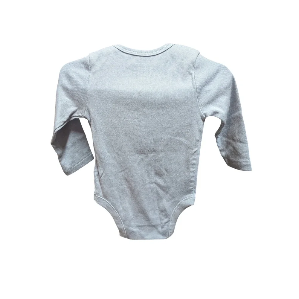 Old Navy Baby Boy Light Blue Baby Bro Graphic Long Sleeve Bodysuit 6-12 Months
